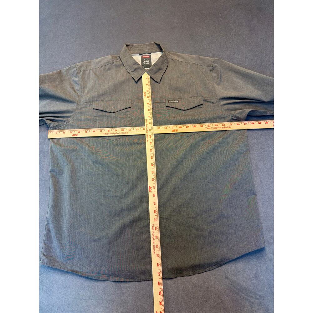 Wrangler Outdoor Regular Fit Men's Long Sleeve Gray 2XL Hiking Work Snap Button - Picture 5 of 9